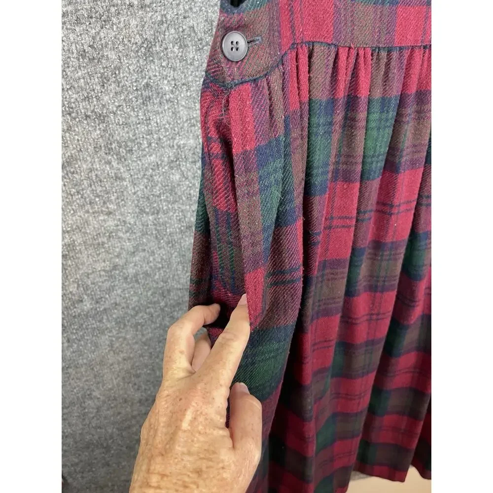 Ventage Walker & Lane Plaid Corduroy Pinafore Dress Size 12 - Picture 4 of 11